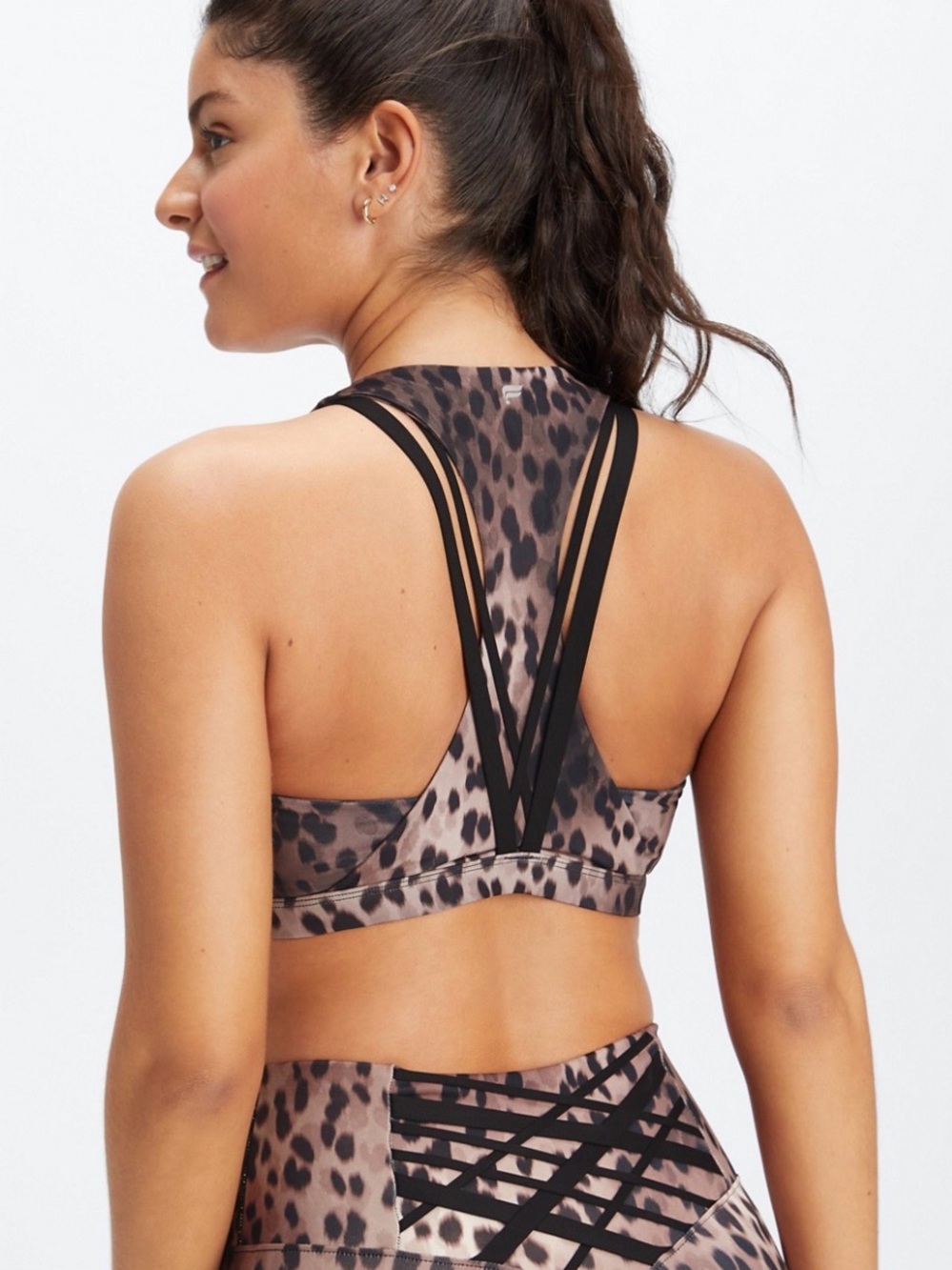 Fabletics Leopard Sports Bra and leggings set small